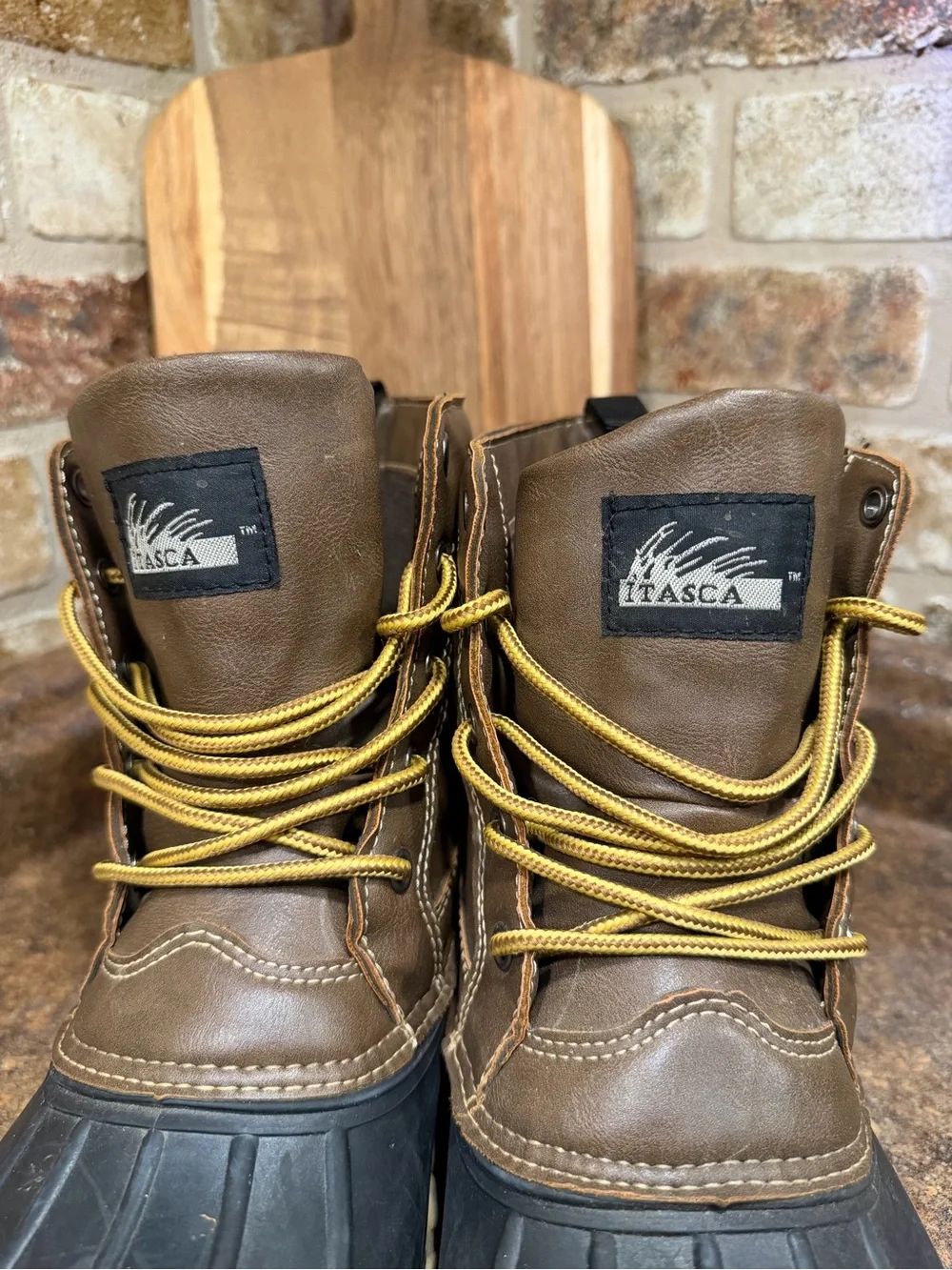 Men's Itasca Leather & Black Rubber Duck Boots